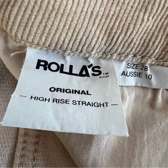 ROLLA’S Original High Rise Straight Corduroy Pants Tan Size 28 - Picture 10 of 13